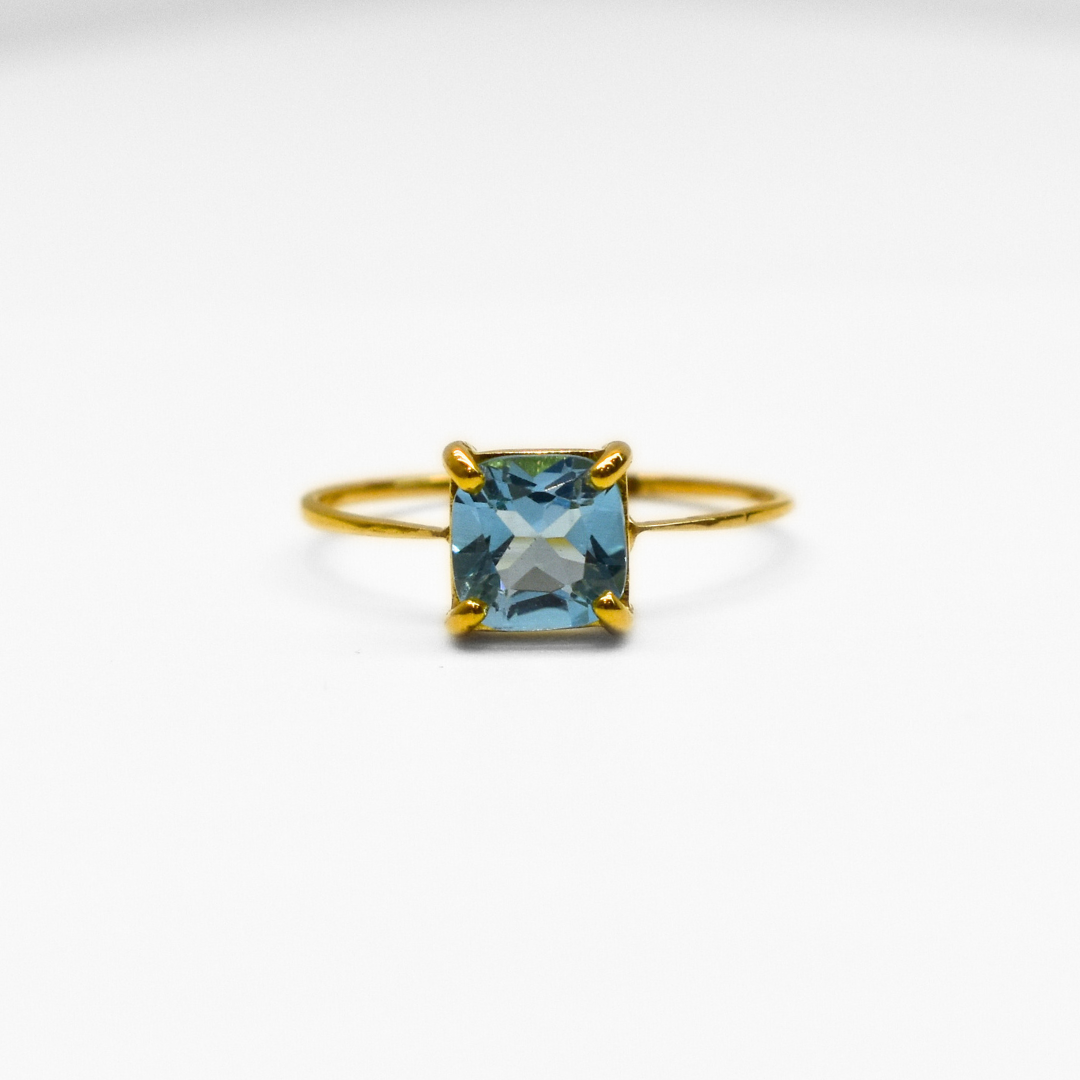 Picture of Cushion Cut Blue Topaz ColorPop Ring